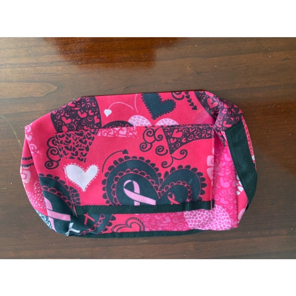 Red and Black Heart Patterned Pouch